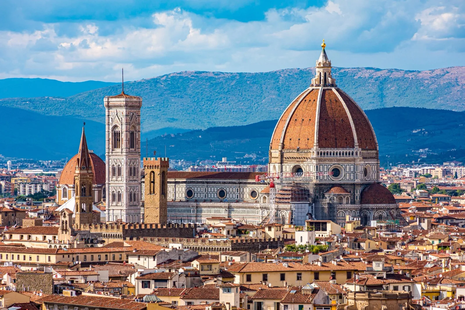 Florence Cathedral dome above the rooftops during an Italian language stay in Florence