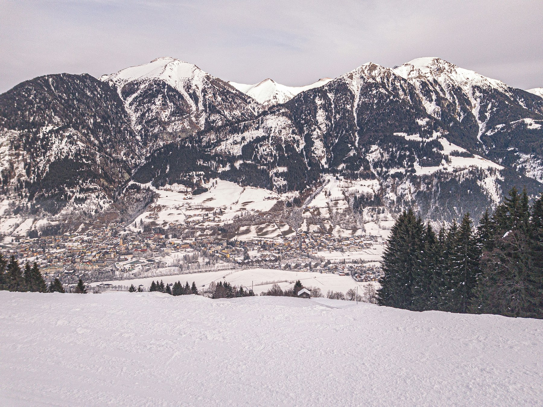 Skiing on a school trip