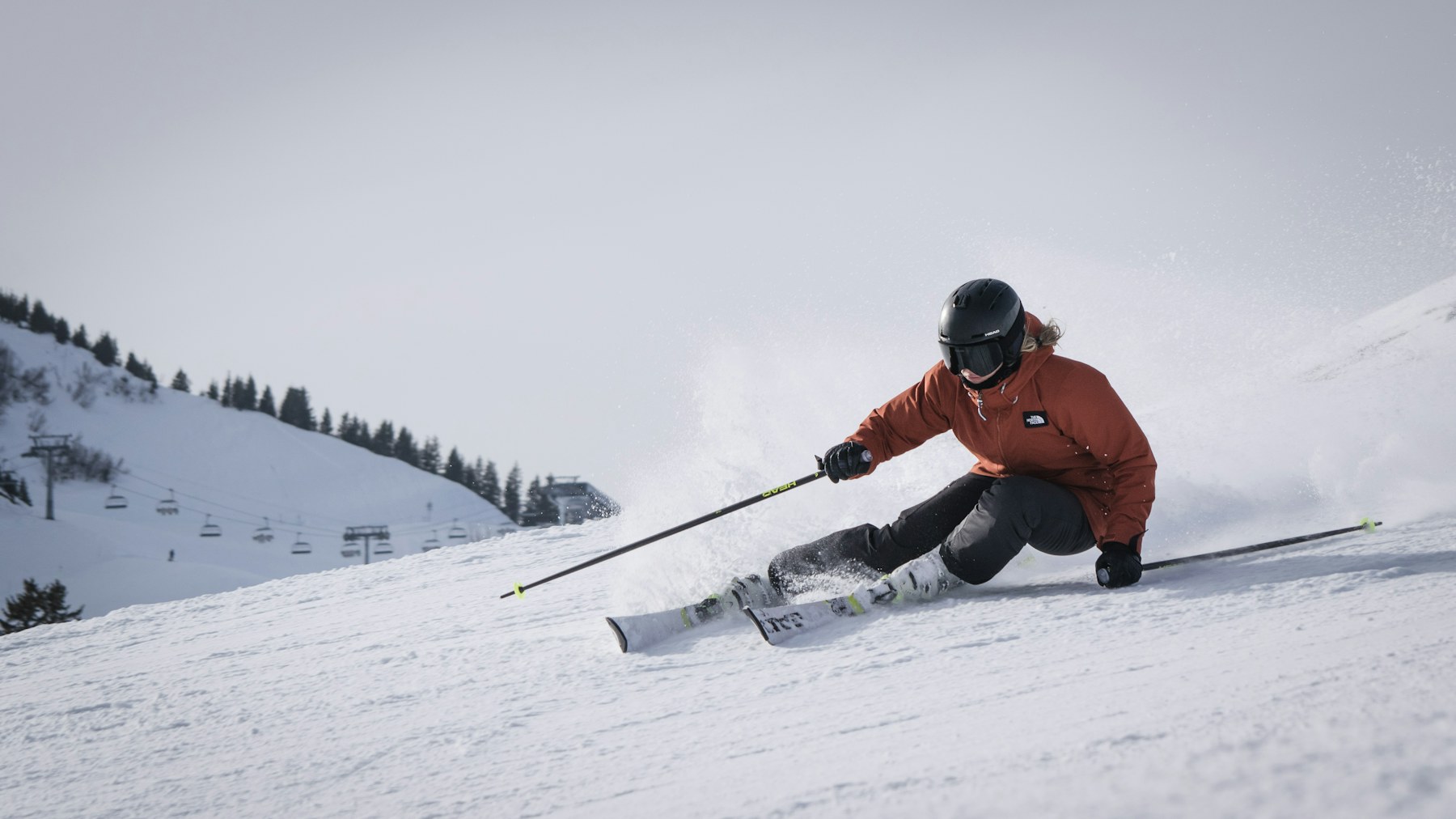Group skiing down the piste